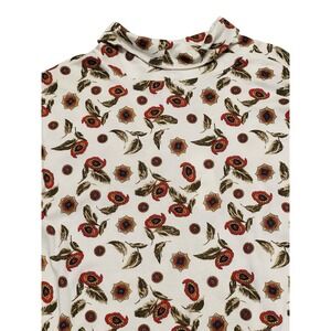 Vtg NWT Women's CST Sport 4X Turtleneck Paisley Feather & medallion‎ Print Fall